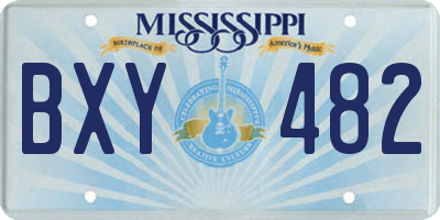 MS license plate BXY482
