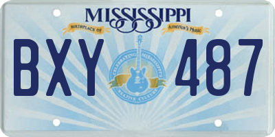 MS license plate BXY487