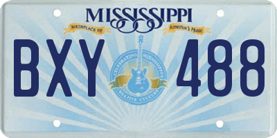 MS license plate BXY488
