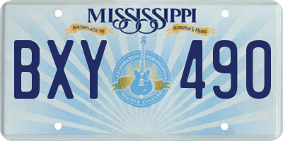 MS license plate BXY490