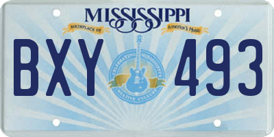 MS license plate BXY493