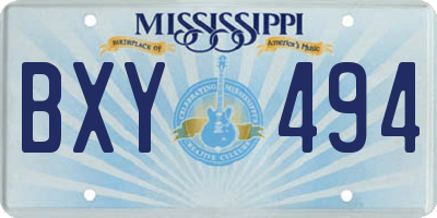 MS license plate BXY494