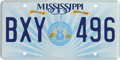 MS license plate BXY496