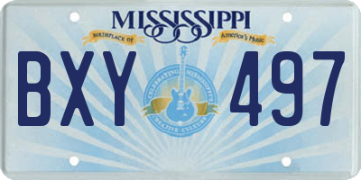 MS license plate BXY497