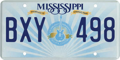 MS license plate BXY498