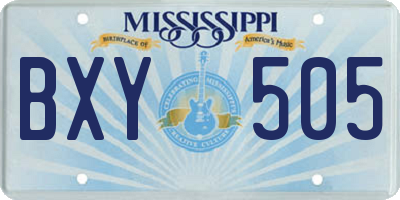 MS license plate BXY505