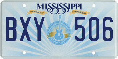 MS license plate BXY506