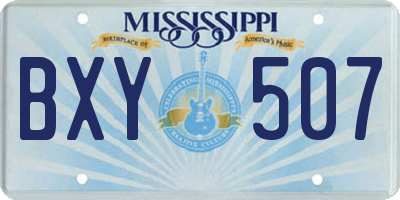 MS license plate BXY507