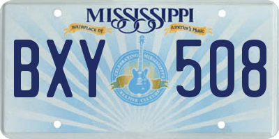 MS license plate BXY508