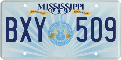 MS license plate BXY509