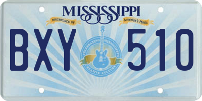 MS license plate BXY510