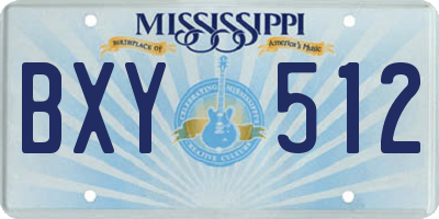 MS license plate BXY512