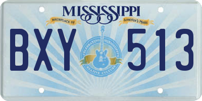 MS license plate BXY513