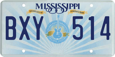 MS license plate BXY514