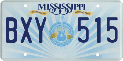 MS license plate BXY515