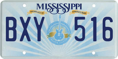 MS license plate BXY516