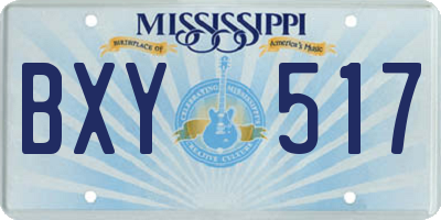 MS license plate BXY517