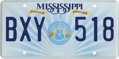 MS license plate BXY518