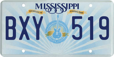 MS license plate BXY519