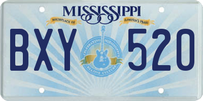 MS license plate BXY520