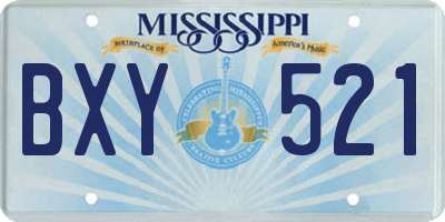 MS license plate BXY521
