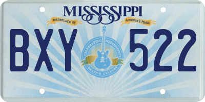 MS license plate BXY522