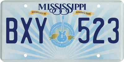 MS license plate BXY523