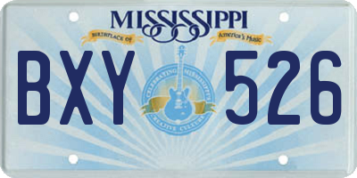 MS license plate BXY526