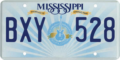 MS license plate BXY528