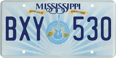 MS license plate BXY530