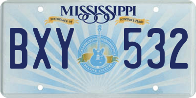 MS license plate BXY532