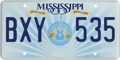 MS license plate BXY535