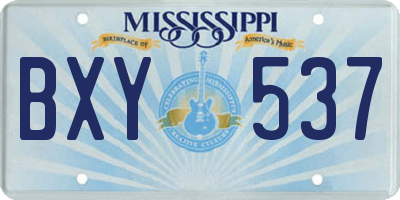 MS license plate BXY537