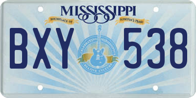 MS license plate BXY538