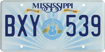 MS license plate BXY539