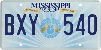 MS license plate BXY540