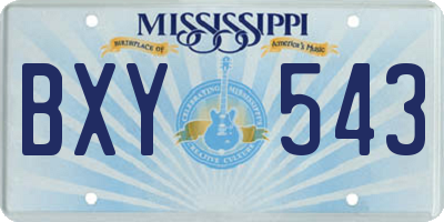 MS license plate BXY543