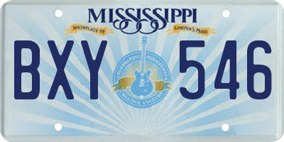 MS license plate BXY546