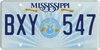 MS license plate BXY547