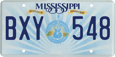 MS license plate BXY548