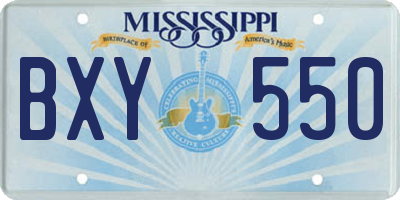 MS license plate BXY550