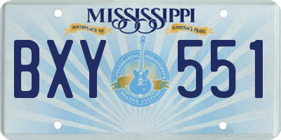 MS license plate BXY551