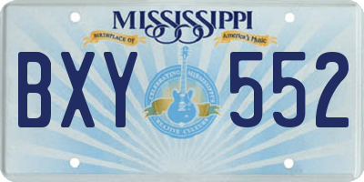 MS license plate BXY552