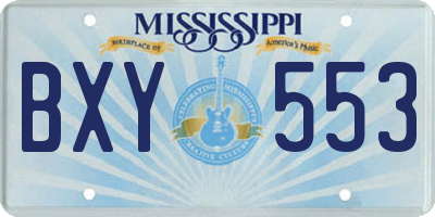 MS license plate BXY553