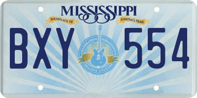 MS license plate BXY554