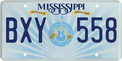 MS license plate BXY558