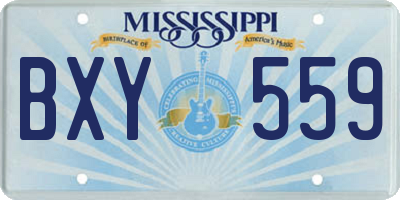 MS license plate BXY559