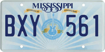 MS license plate BXY561