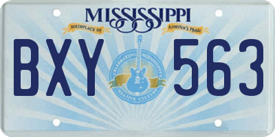 MS license plate BXY563