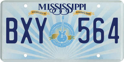MS license plate BXY564